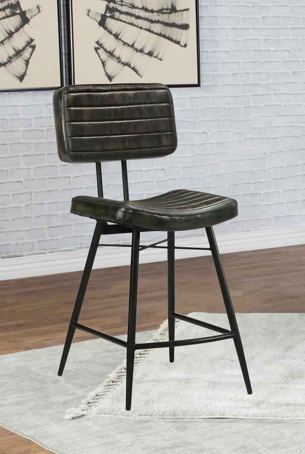 Partridge Leather Counter Chair Antique Espresso (Set of 2)