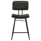 Home & Sleep Outlet - Partridge Leather Counter Chair Antique Espresso (Set of 2)