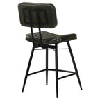 Home & Sleep Outlet - Partridge Leather Counter Chair Antique Espresso (Set of 2)