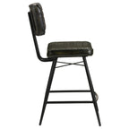 Home & Sleep Outlet - Partridge Leather Counter Chair Antique Espresso (Set of 2)