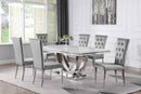 Kerwin 7-piece Rectangular Dining Table Set Grey and Chrome
