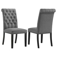 Alana Fabric Upholstered Dining Side Chair Grey (Set of 2)
