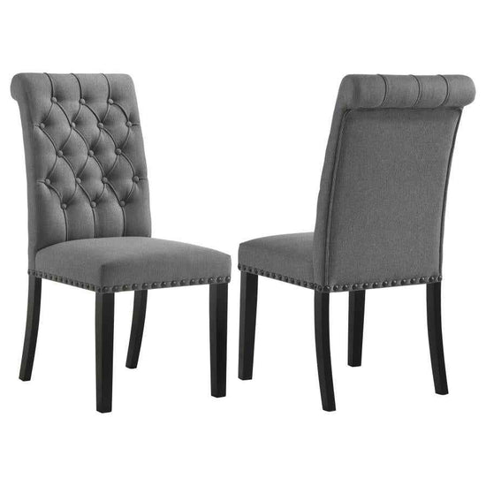 Alana Fabric Upholstered Dining Side Chair Grey (Set of 2)
