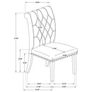 Alana Fabric Upholstered Dining Side Chair Grey (Set of 2)