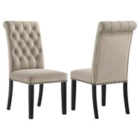 Alana Velvet Upholstered Dining Side Chair Sand (Set of 2)