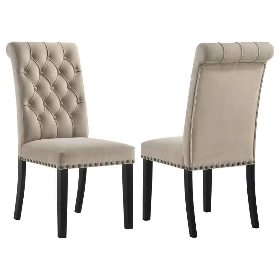 Alana Velvet Upholstered Dining Side Chair Sand (Set of 2)