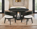 Leandro 5-piece Round Dining Table Set Burnished Black