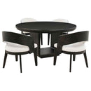 Leandro 5-piece Round Dining Table Set Burnished Black