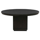 Leandro 7-piece Round Dining Table Set Burnished Black