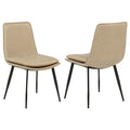 Home & Sleep Outlet - Ortega Upholstered Dining Side Chair Tan (Set of 2)