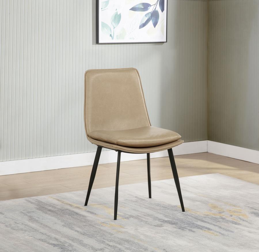 Home & Sleep Outlet - Ortega Upholstered Dining Side Chair Tan (Set of 2)