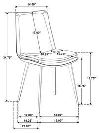Ortega Upholstered Dining Side Chair Coffee (Set of 2)