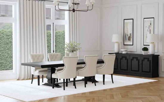 Florence 7-piece 126-inch Extension Dining Table Set Distressed Black