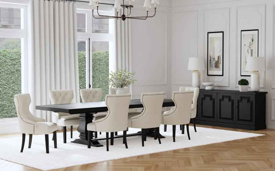 Florence 9-piece 126-inch Extension Dining Table Set Distressed Black