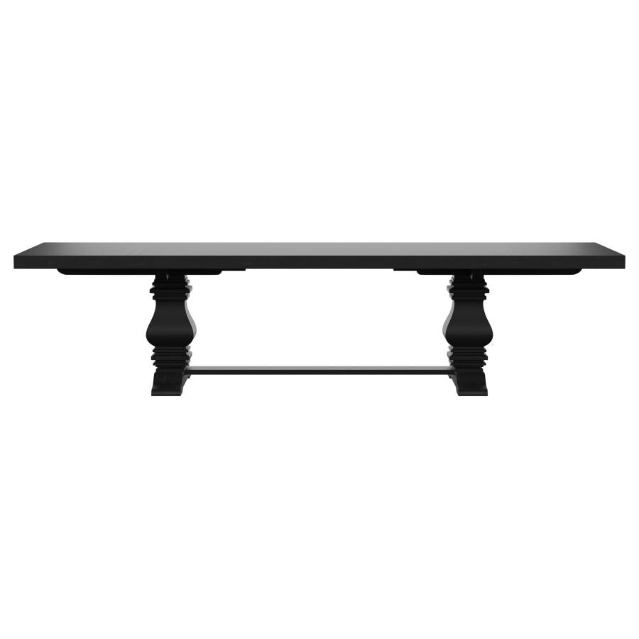 Florence 126-inch Extension Dining Table Distressed Black