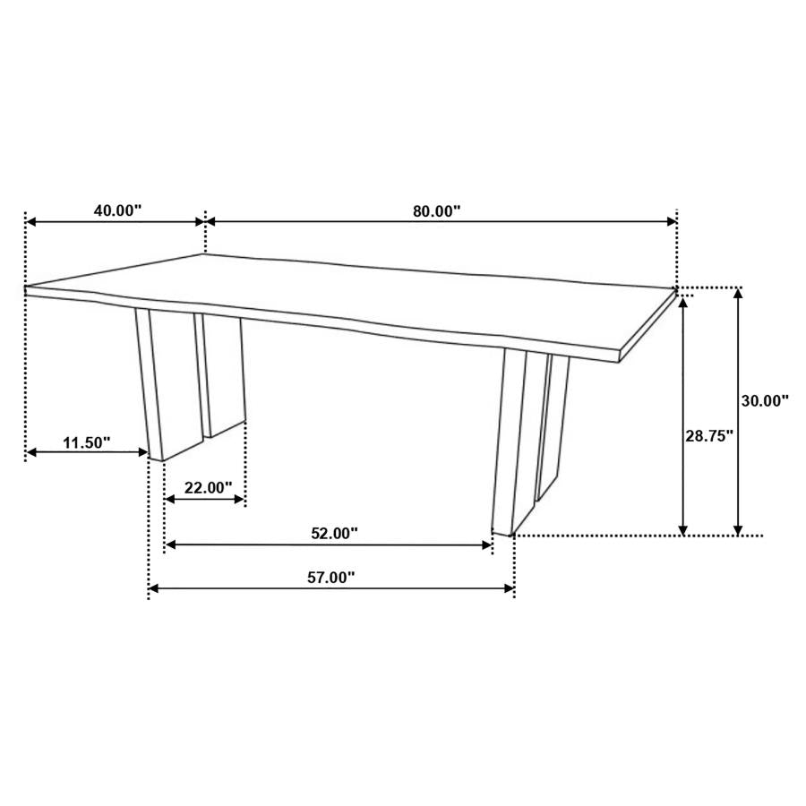 Home & Sleep Outlet - Bradshaw 80-inch Live Edge Wood Dining Table Natural Acacia