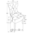 Baney Fabric Upholstered Dining Side Chair Cream and Black