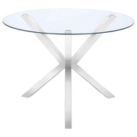 Vance Round 41-inch Glass Top Asterisk Dining Table Chrome