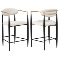 Tina Fabric Upholstered Counter Chair Beige (Set of 2)