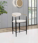 Tina Fabric Upholstered Counter Chair Beige (Set of 2)