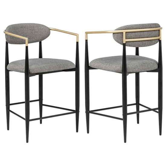 Tina Fabric Upholstered Counter Chair Grey (Set of 2)