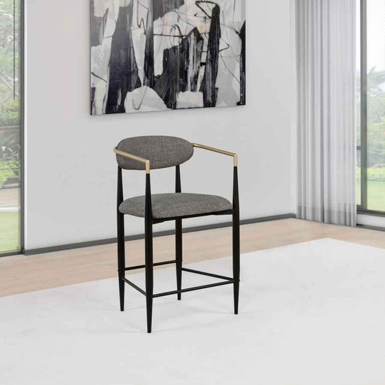 Tina Fabric Upholstered Counter Chair Grey (Set of 2)