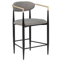 Tina Fabric Upholstered Counter Chair Grey (Set of 2)