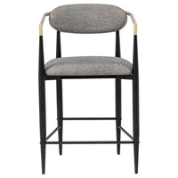 Tina Fabric Upholstered Counter Chair Grey (Set of 2)