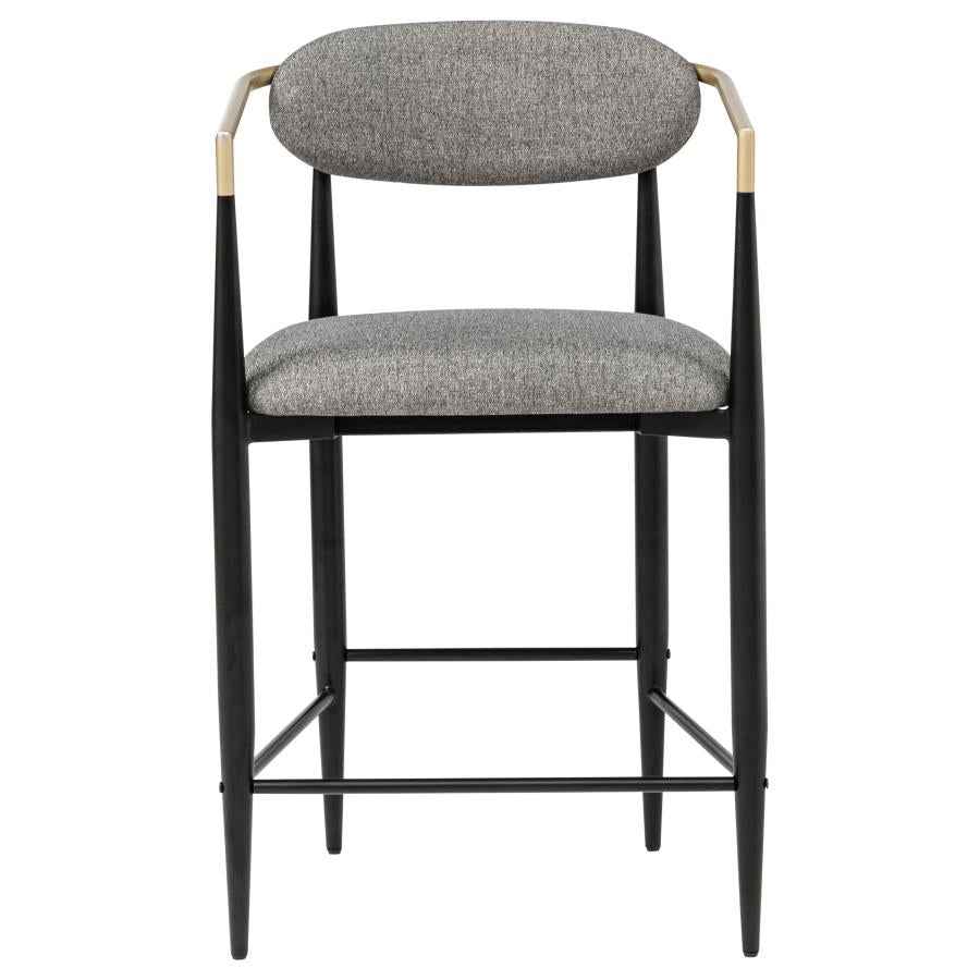 Tina Fabric Upholstered Counter Chair Grey (Set of 2)
