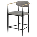 Tina Fabric Upholstered Counter Chair Grey (Set of 2)