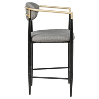 Tina Fabric Upholstered Counter Chair Grey (Set of 2)
