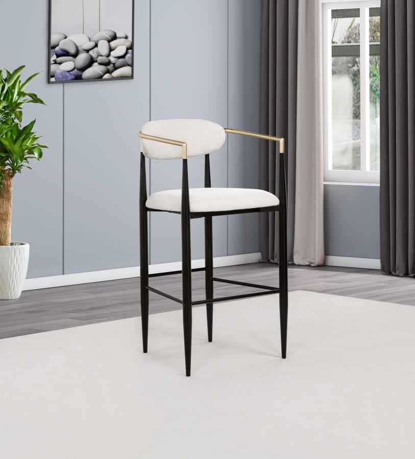 Tina Fabric Upholstered Bar Chair Beige (Set of 2)