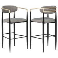 Tina Fabric Upholstered Bar Chair Grey (Set of 2)