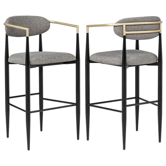 Tina Fabric Upholstered Bar Chair Grey (Set of 2)