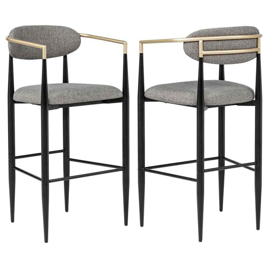 Tina Fabric Upholstered Bar Chair Grey (Set of 2)
