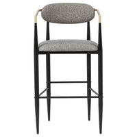Tina Fabric Upholstered Bar Chair Grey (Set of 2)