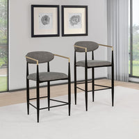 Tina Fabric Upholstered Bar Chair Grey (Set of 2)