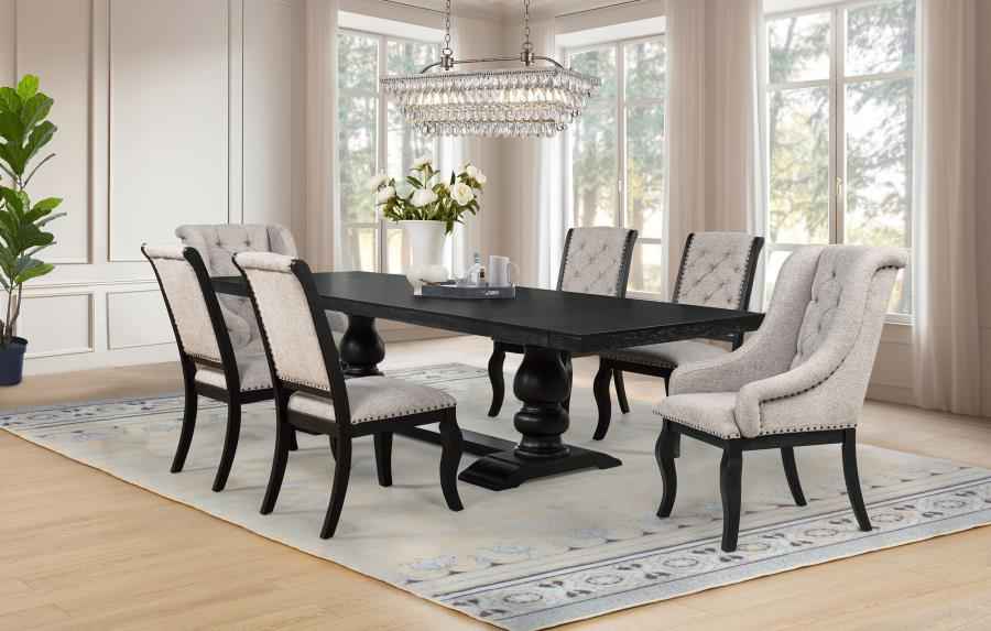 Phelps 7-piece Rectangular Dining Table Set Distressed Noir