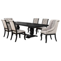 Phelps 7-piece Rectangular Dining Table Set Distressed Noir
