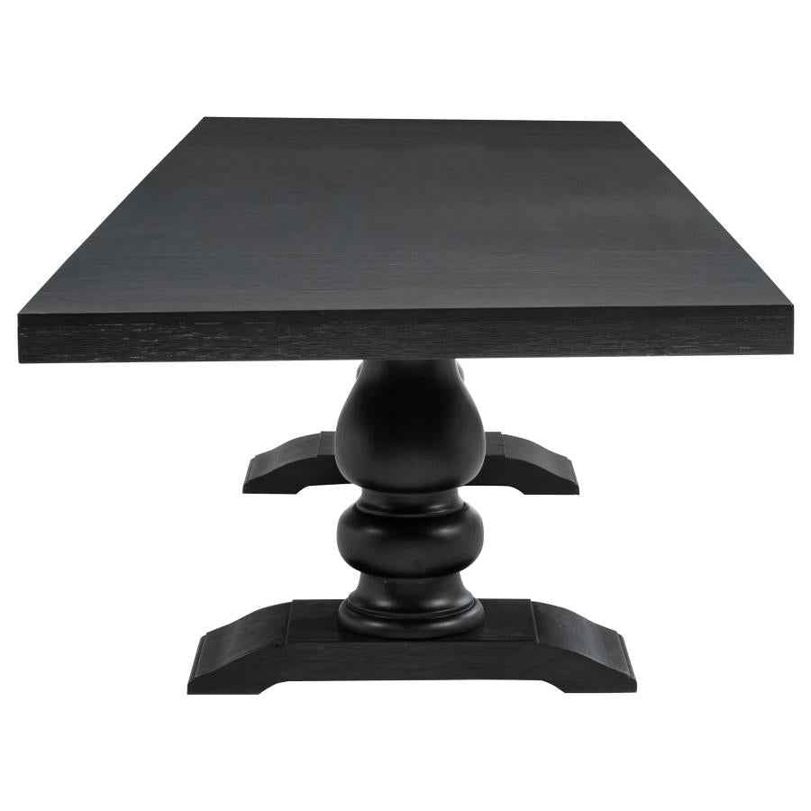 Phelps 7-piece Rectangular Dining Table Set Distressed Noir