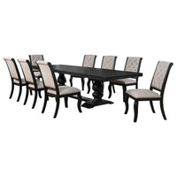 Phelps 9-piece Rectangular Dining Table Set Distressed Noir