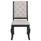 Phelps Upholstered Dining Side Chair Tan Distressed Noir (Set of 2)