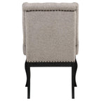 Home & Sleep Outlet - Phelps Upholstered Dining Arm Chair Tan Distressed Noir (Set of 2)
