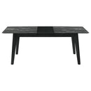 Crestmont 78-inch Extension Dining Table Black Faux Marble