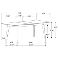 Crestmont 78-inch Extension Dining Table Black Faux Marble