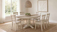 Orrison 7-piece Oval 62-inch Extension Leaf Dining Set Linen