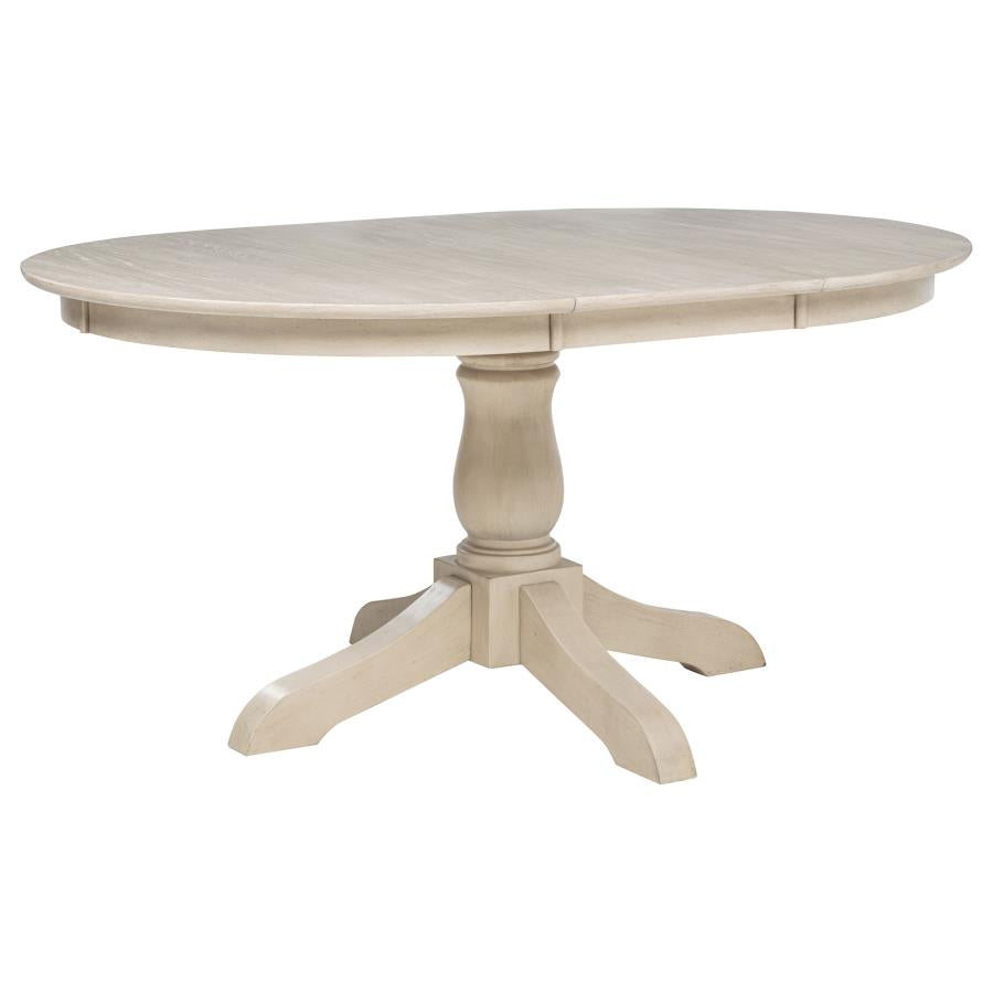 Home & Sleep Outlet - Orrison Oval 62-inch Wood Extension Leaf Dining Table Linen