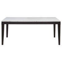 Averill 7-piece White Marble Top Dining Set Dark Grey and Coffee Bean
