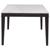 Averill 7-piece White Marble Top Dining Set Dark Grey and Coffee Bean