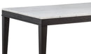 Averill 7-piece White Marble Top Dining Set Dark Grey and Coffee Bean